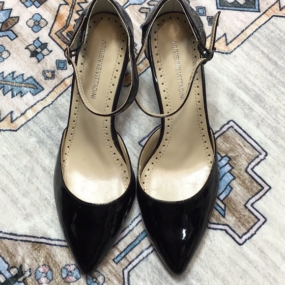 Adrienne Vittadini ‘Citrus’ Black Faux Panted Ankle Strap Point Toe Heels - Picture 14 of 14